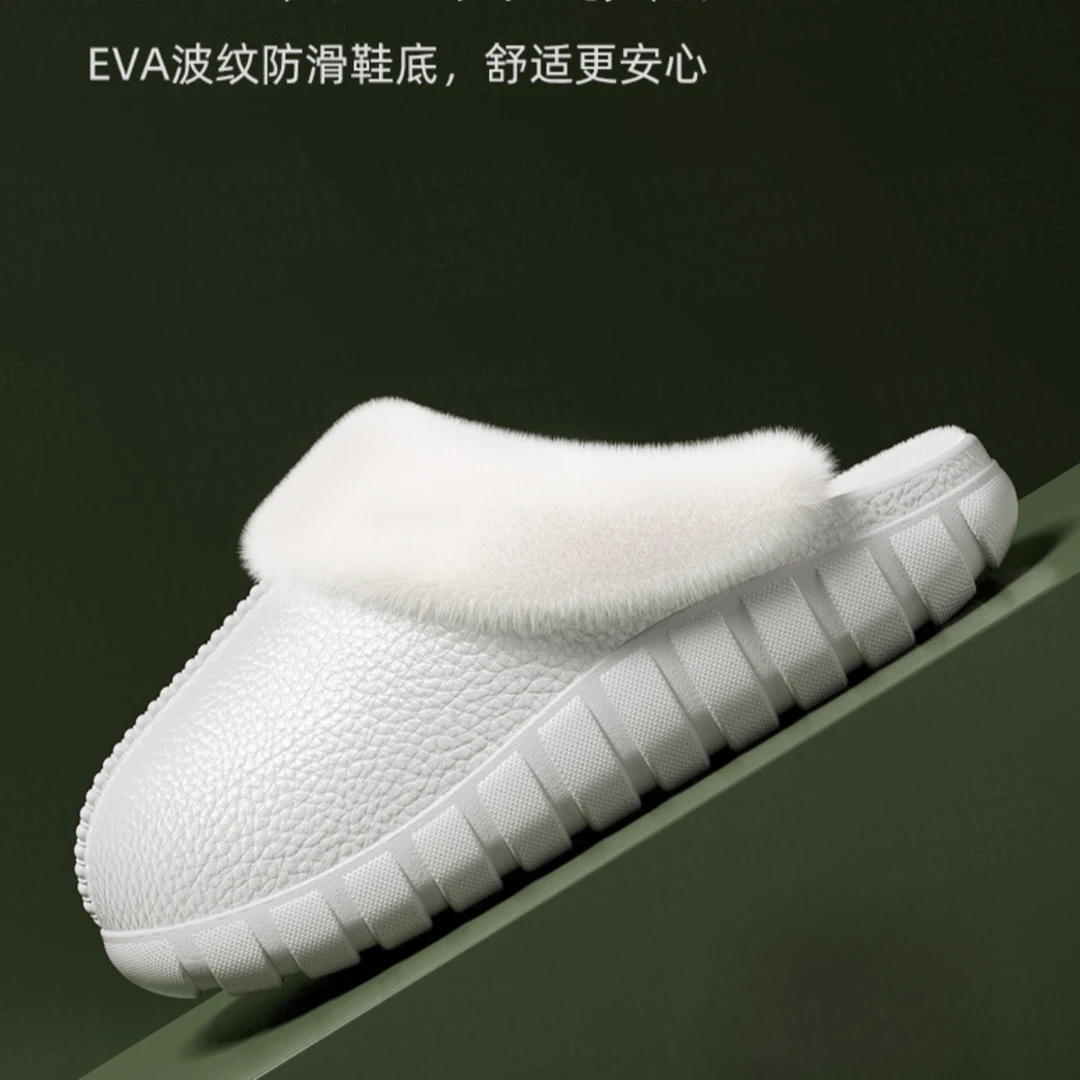 女鞋棉拖家居外穿拖鞋可拆卸冬季加厚保暖情侣棉鞋一脚蹬时尚百搭