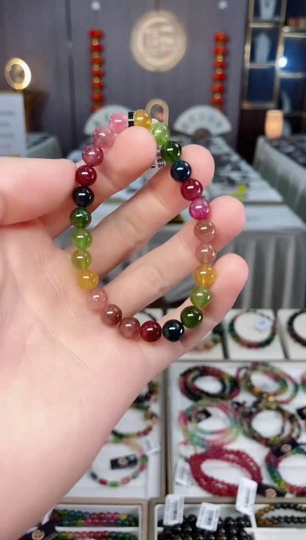 未镶嵌透体老矿碧玺单圈手串7mm+碧玺xion多样性发一条