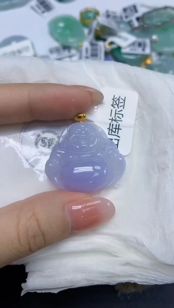 颈饰18K金镶嵌翡翠天然缅甸翡翠A货多样性发一件