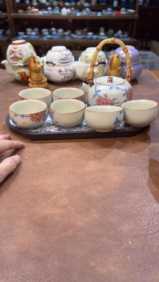 真的很便宜超好看会开片的旅行茶具
