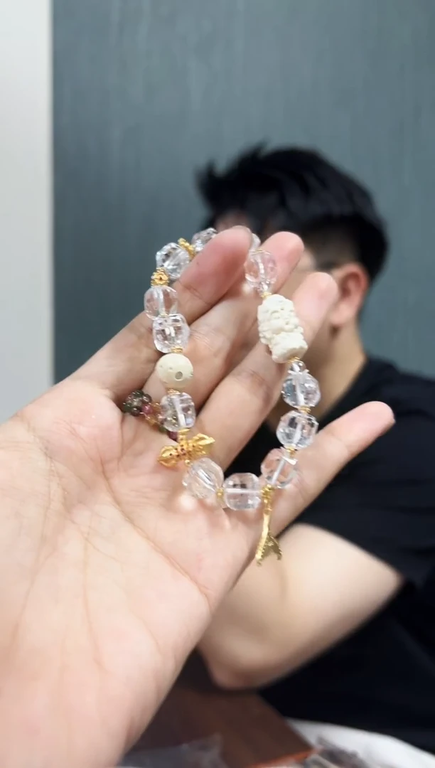 贝壳手串/手链丫丫雕刻件搭白水
