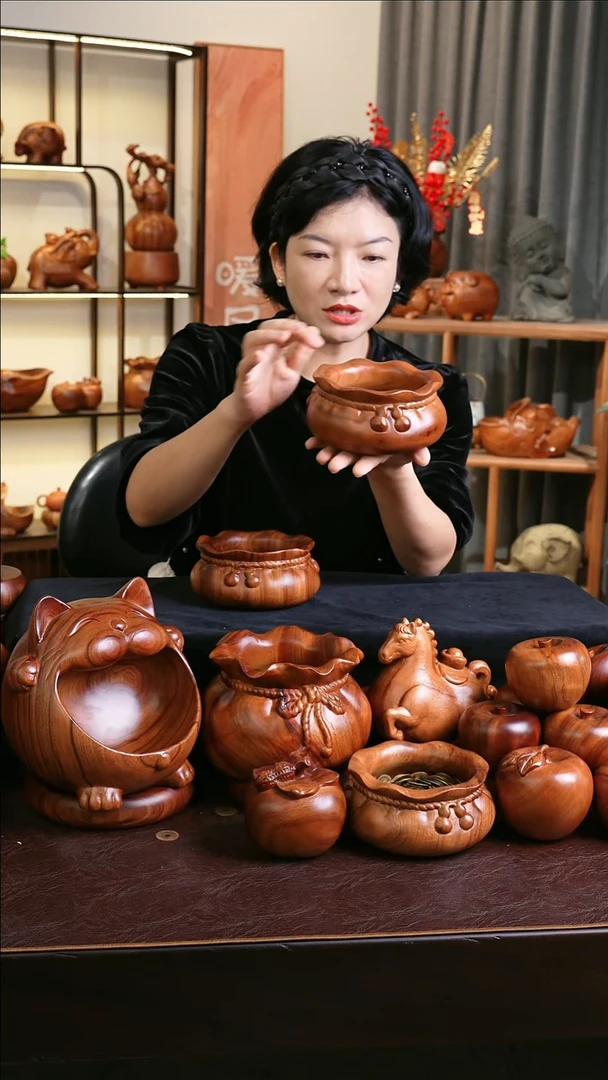 木MB005-4福袋收纳摆件小号微瑕福利随缘发其一