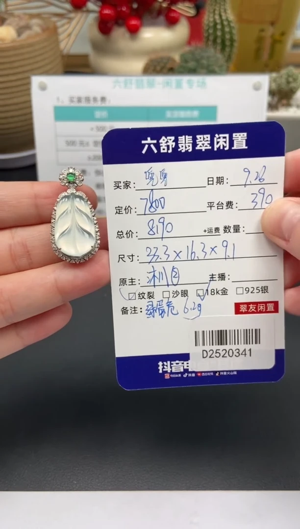 颈饰18K金镶嵌翡翠兜*D2520341