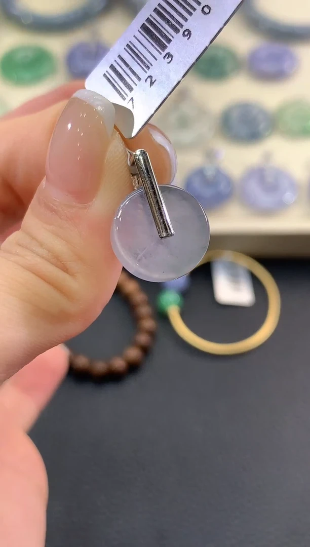 吊坠(不含链)18K金镶嵌翡翠夏日珠宝A34