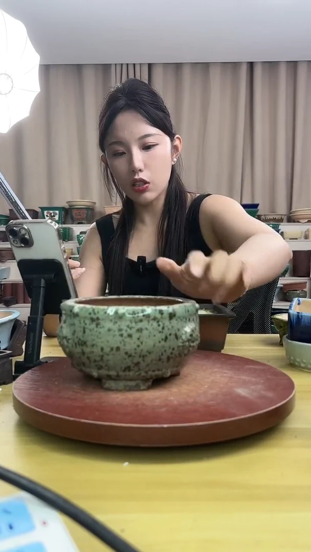 紫砂花盆浅草紫砂花盆微瑕