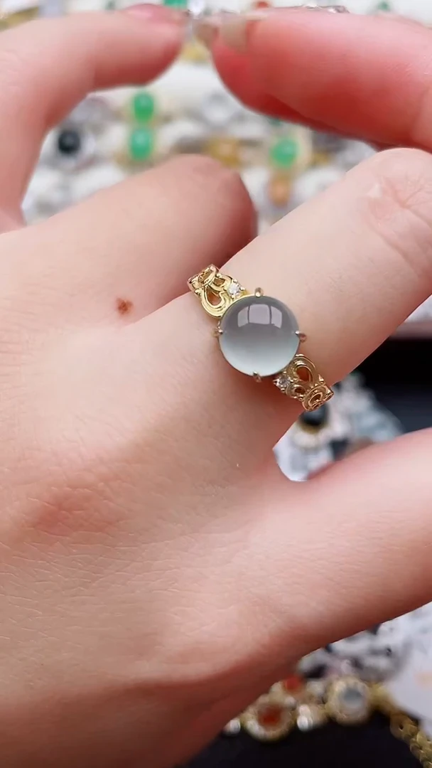 银S925镶嵌戒指翡翠32