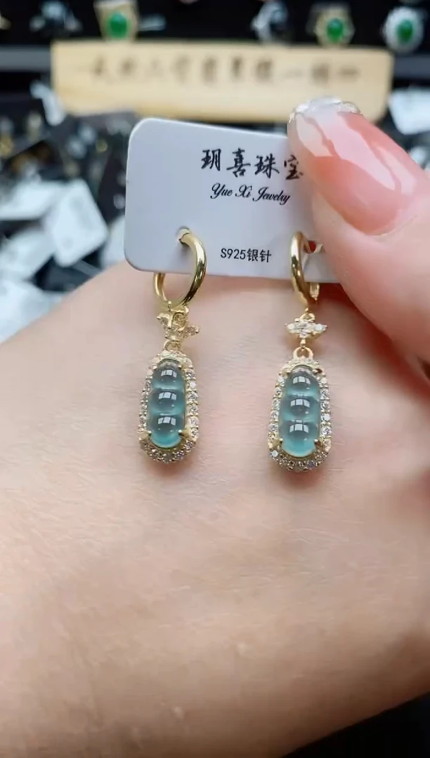 银S925镶嵌戒指翡翠1
