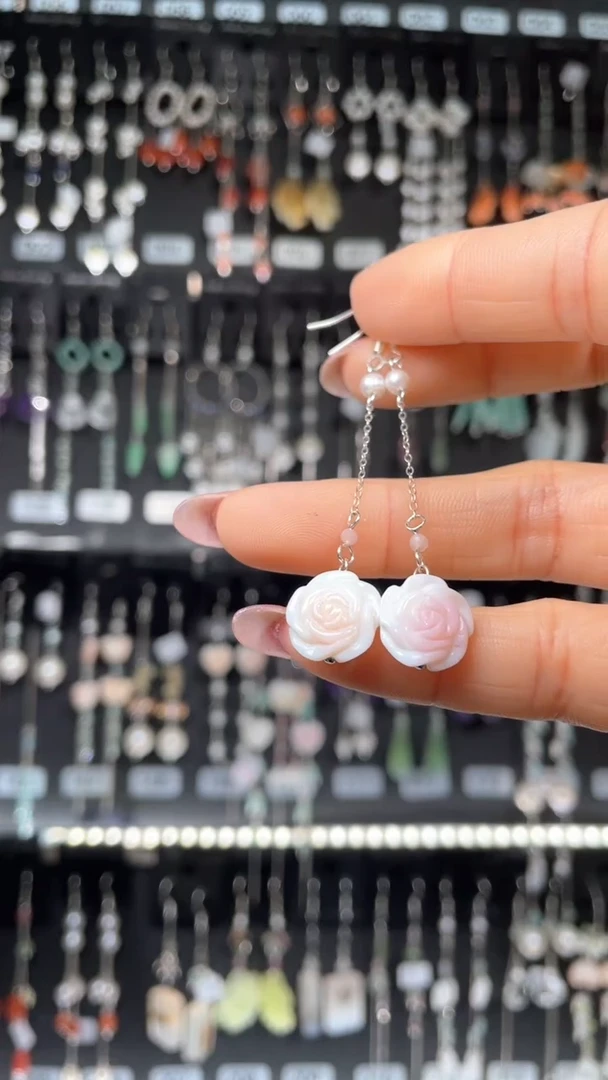 紫晶耳饰银S925镶嵌白茶清