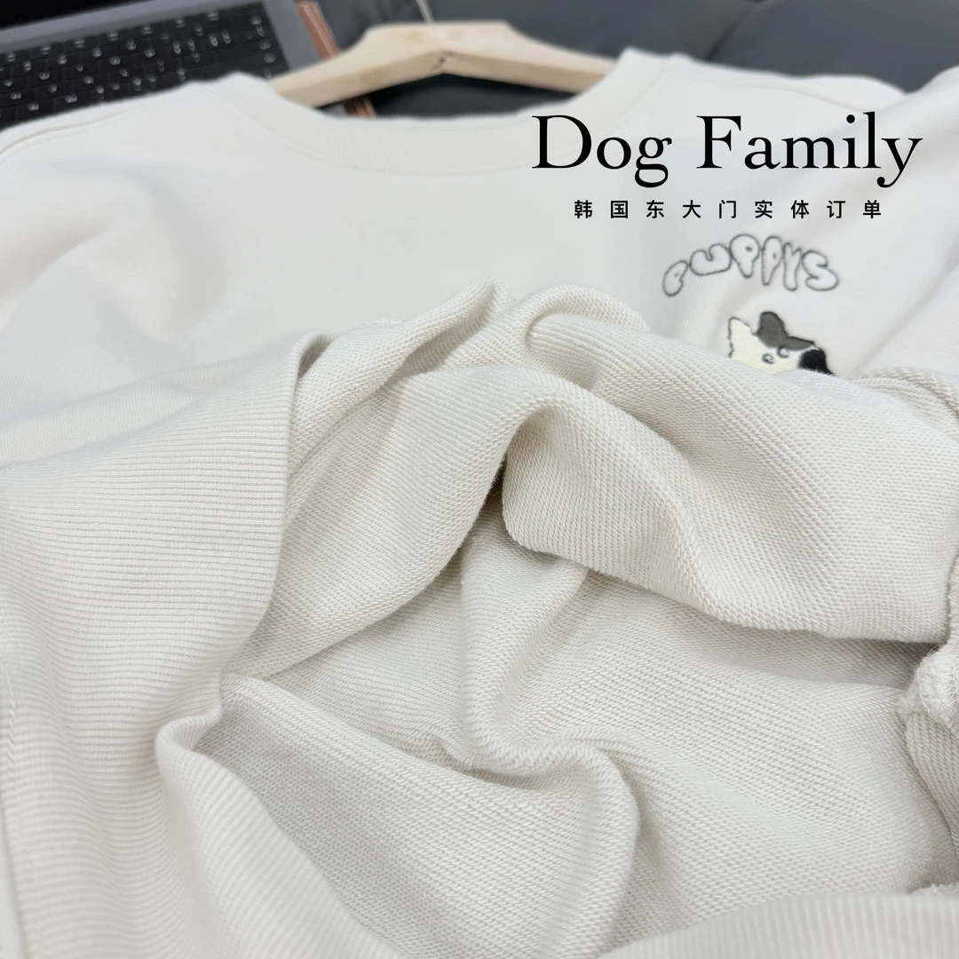 DOG-FAMILY 韩单狗狗家族纯棉女款卫衣圆领显瘦系列斜裁拼接