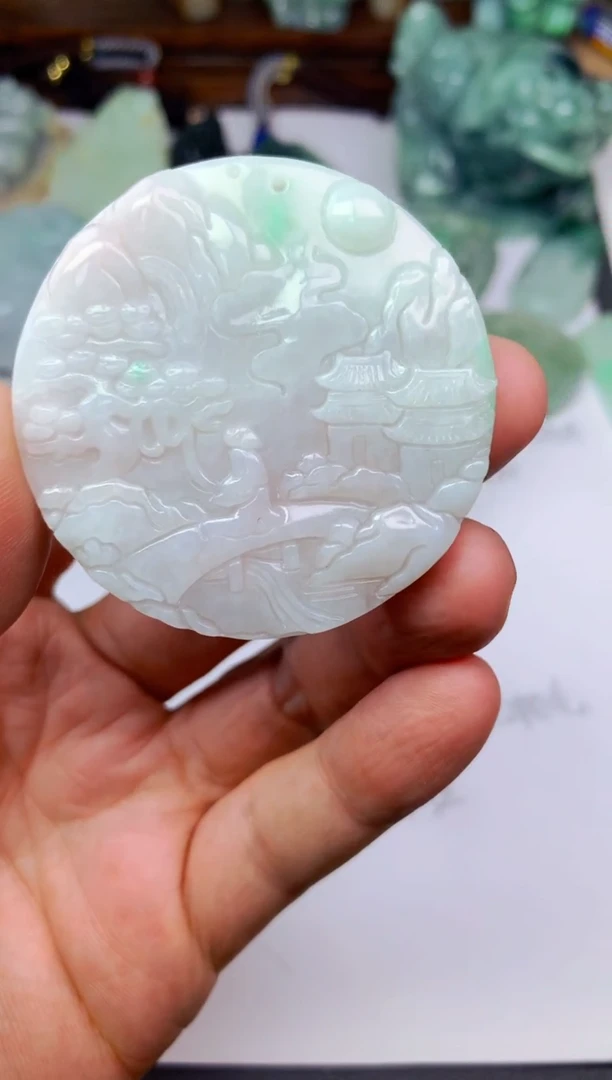 颈饰未镶嵌翡翠用****3山水