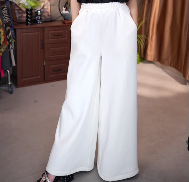 201/新款白色秋冬加厚款新款时尚高级大阔腿裤C