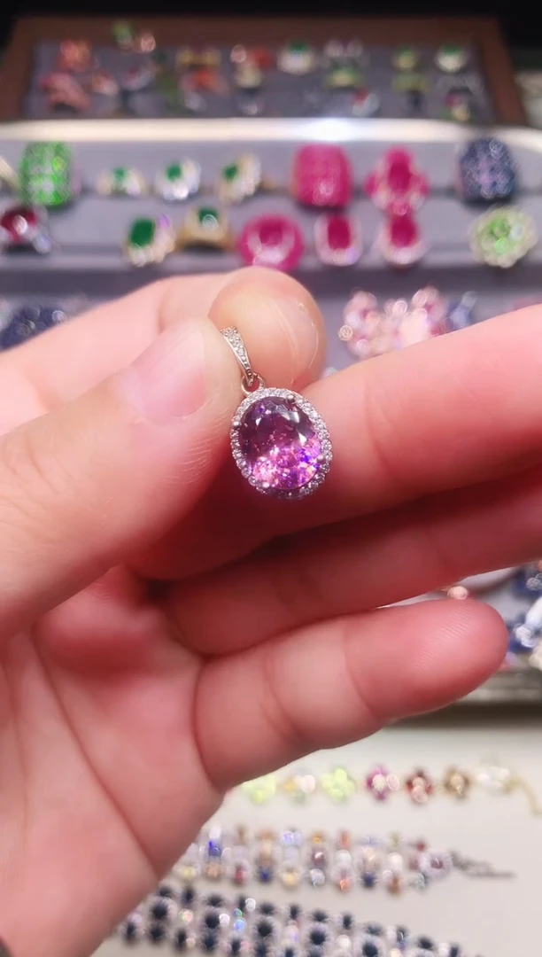 颈饰银S925镶嵌碧玺.....