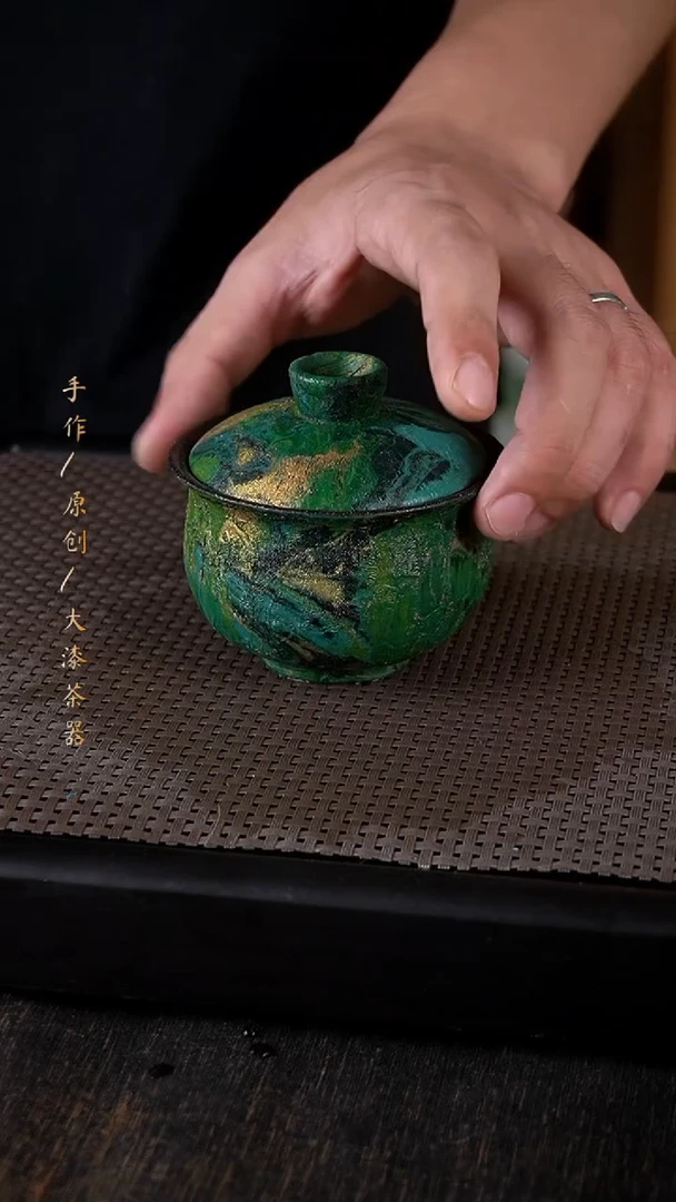 大漆盖碗240小康茶器