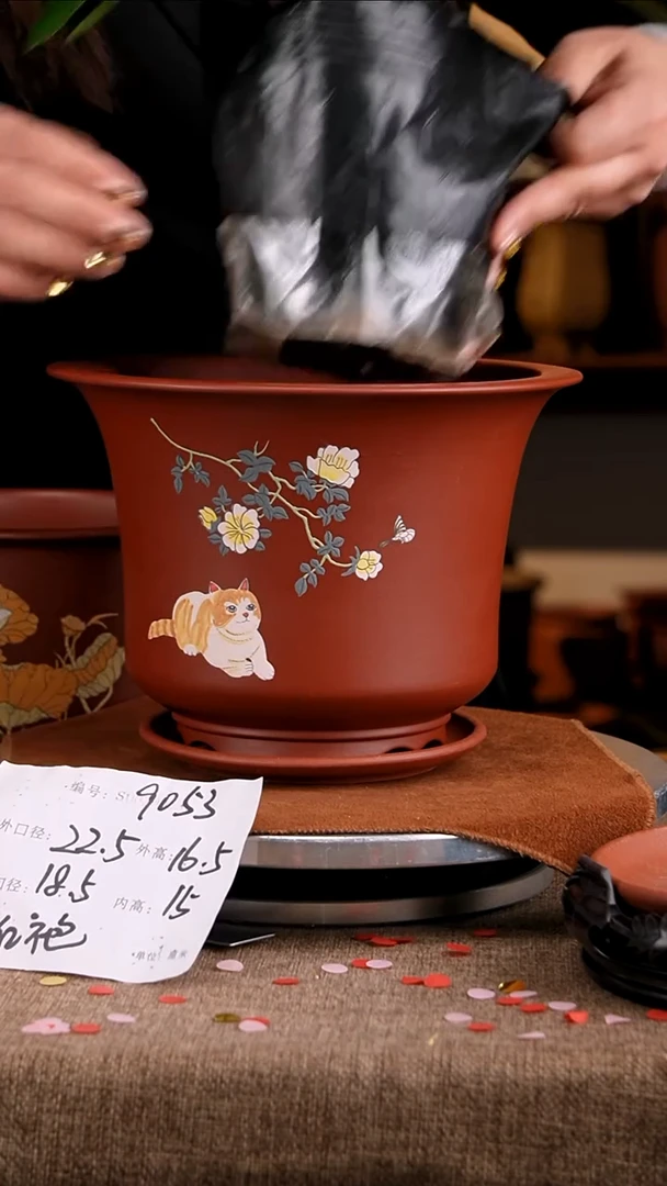 紫砂花盆花卉工艺9053+z