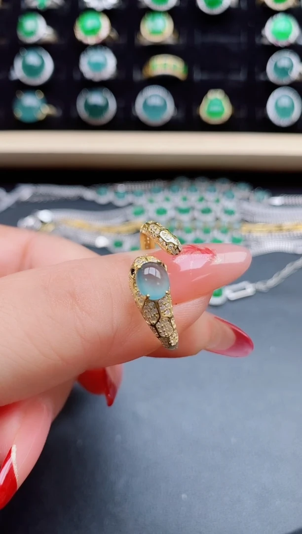 【闪购商品】翡翠戒指银S925镶嵌5080505