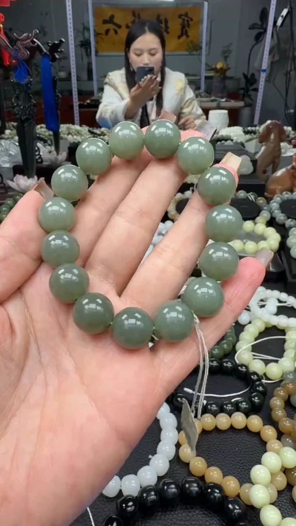 未镶嵌手串和田玉新疆且末蓝卡14