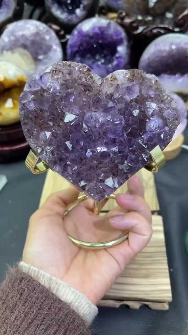 未镶嵌大型摆件（非配饰）紫晶617号爱心