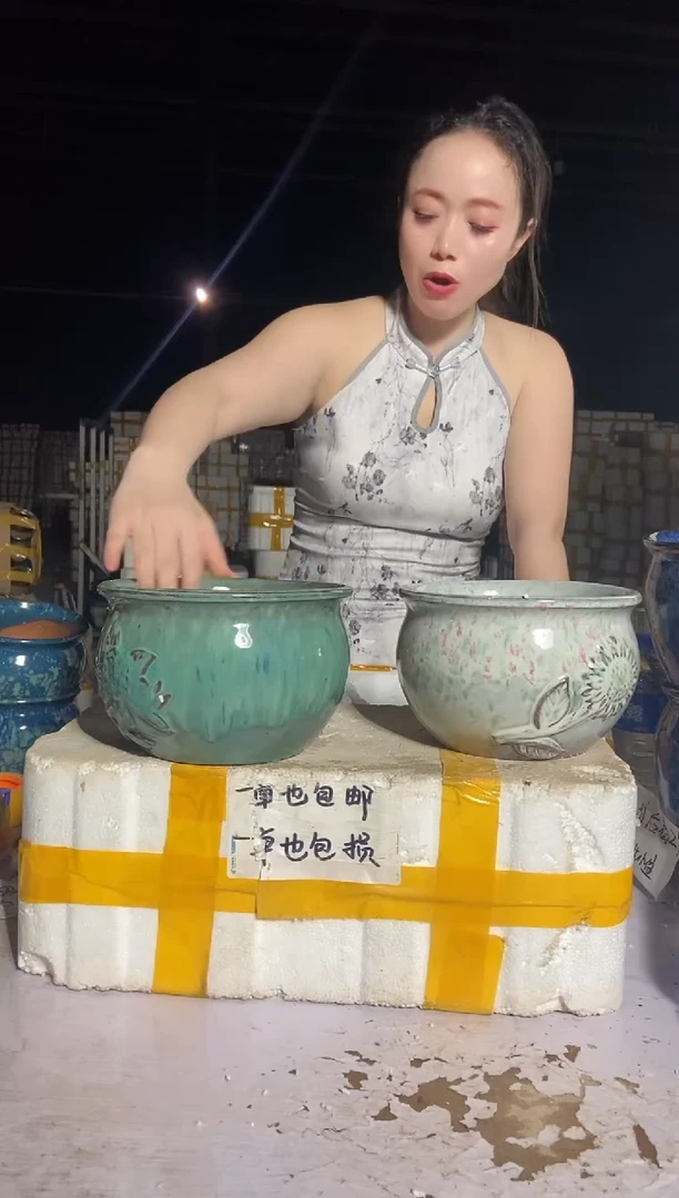 宜兴紫砂粗陶花盆20/14