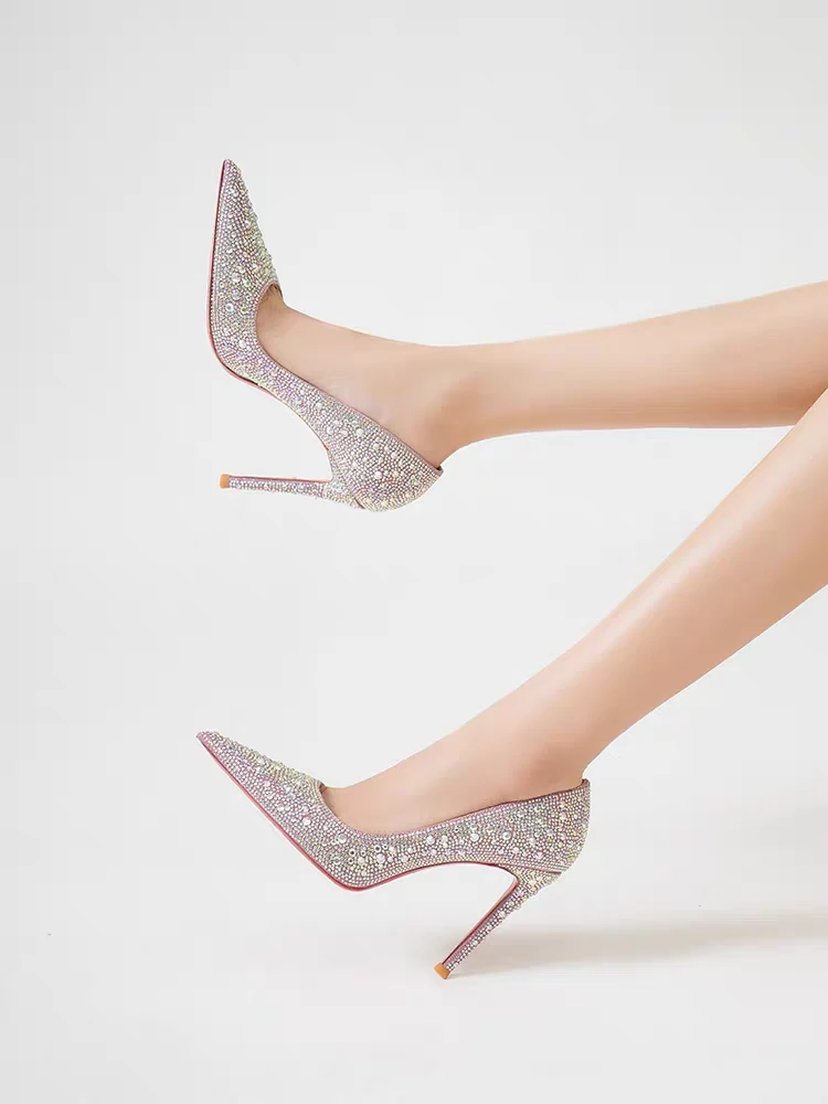 满钻水晶女鞋时尚流行公主鞋高跟鞋