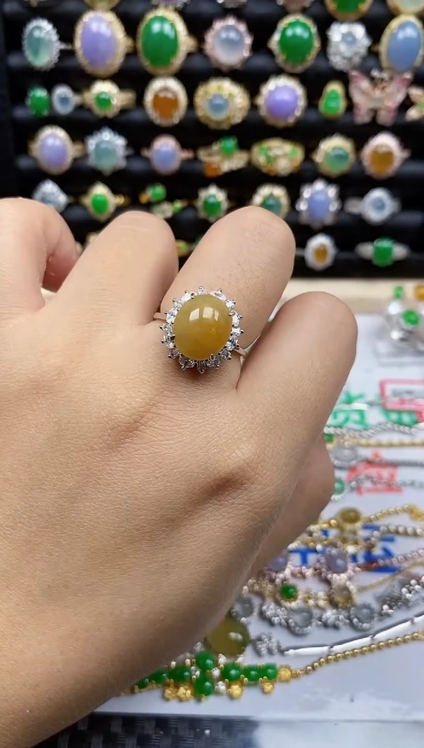 银S925镶嵌戒指翡翠4629