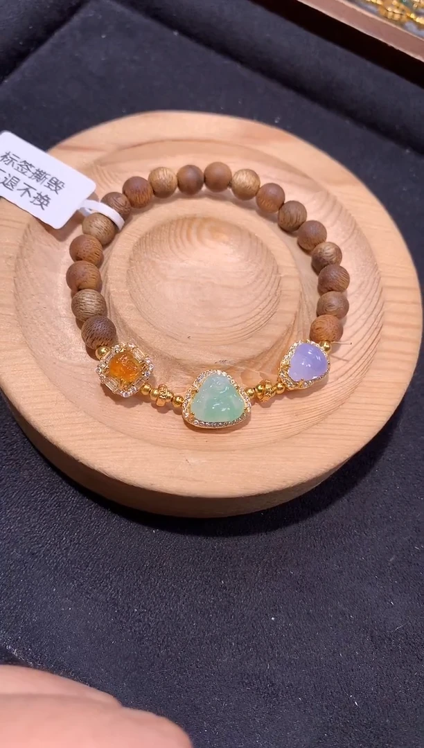 银S925镶嵌手串翡翠手串
