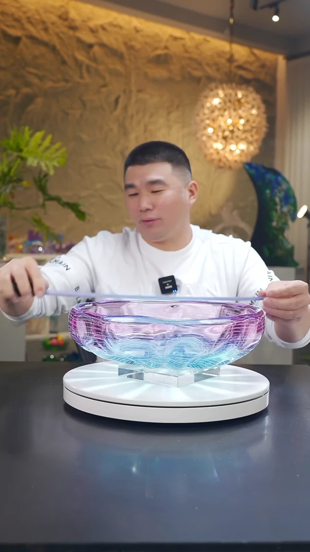琉璃金红蓝设计款大果盘