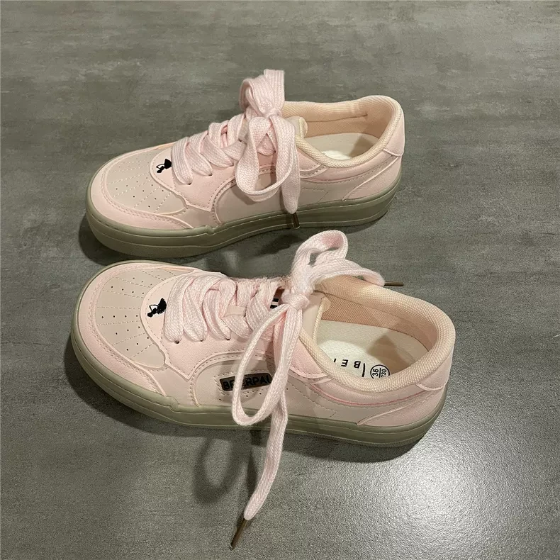 甜酷风粉色鞋子女款2025春季新款时尚百搭板鞋女ins潮好看少女感