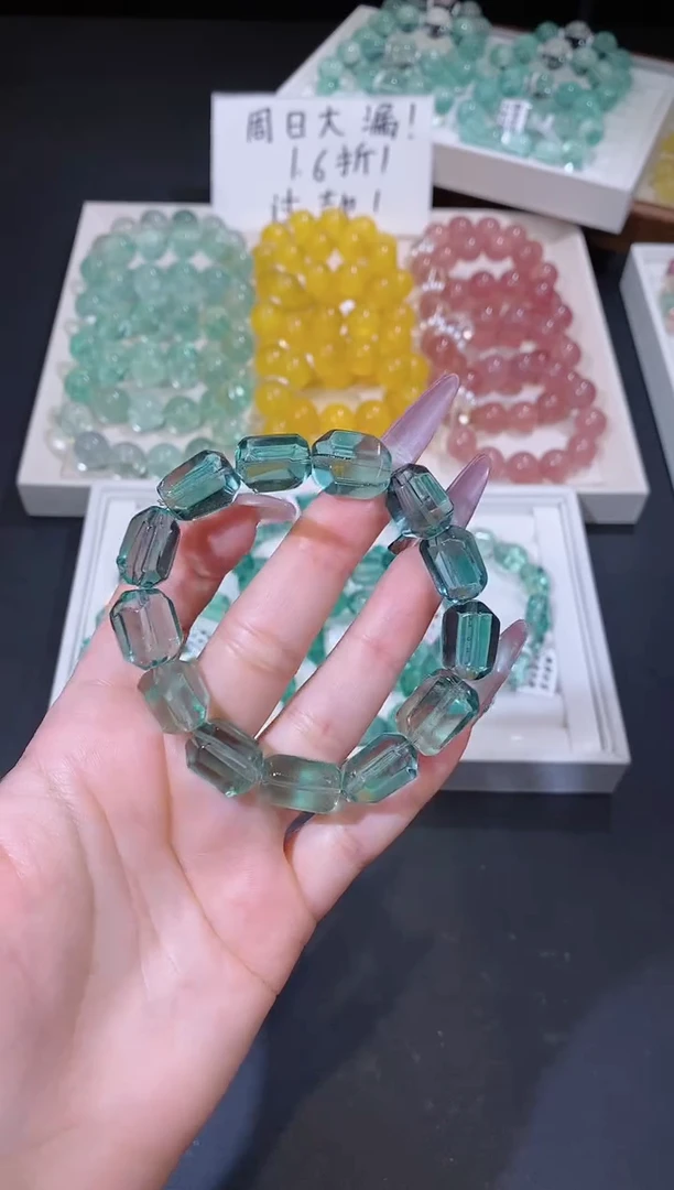 未镶嵌手链萤石14.9绿萤石手串 多样性发其一