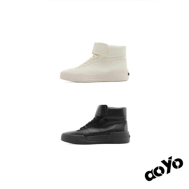aoyo*25FW/潮流休闲板鞋 经典纯色厚底高帮潮流Cleanfit板鞋