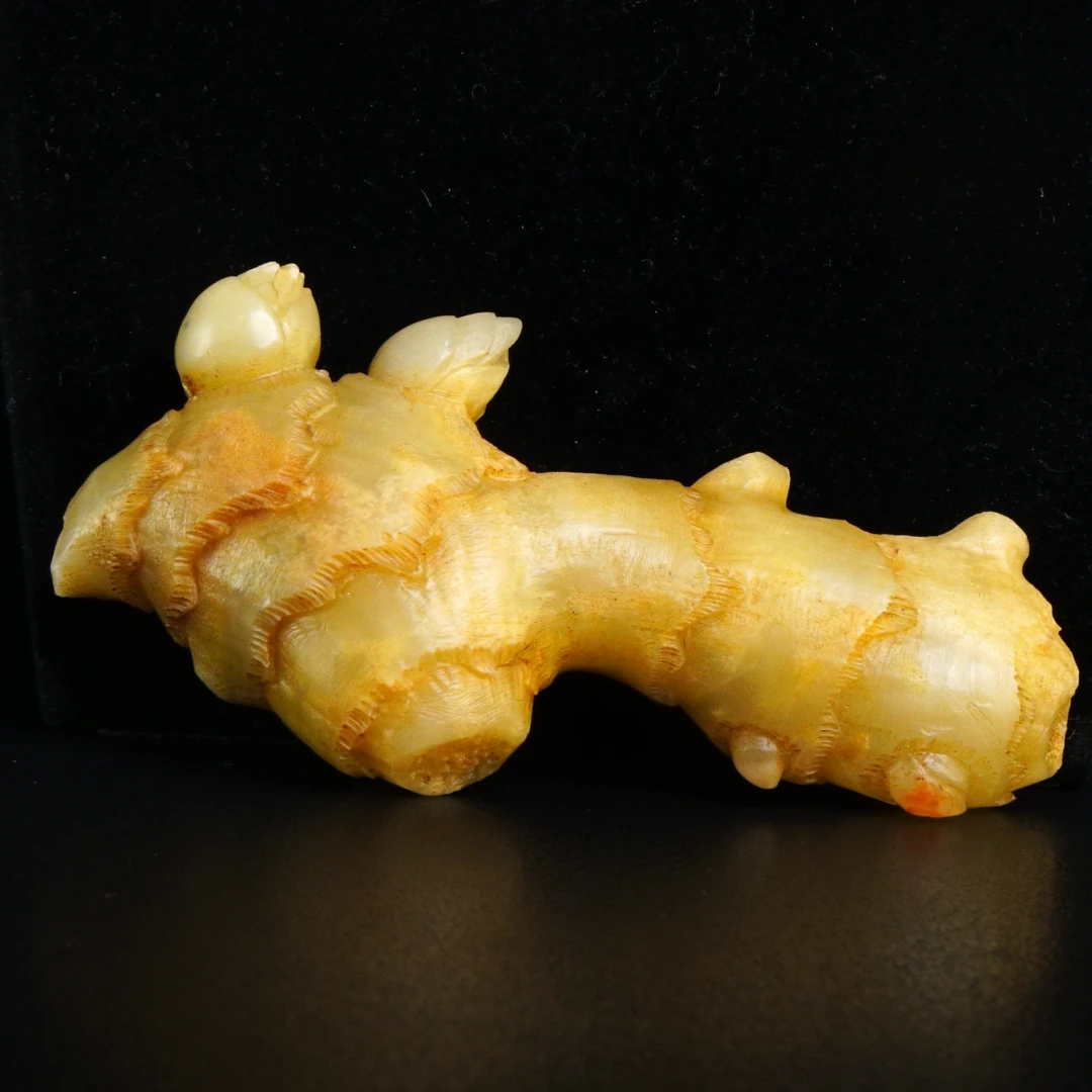 6寿山石棉纱体芙蓉江山在握手把件187克11.8x5.8x5.8