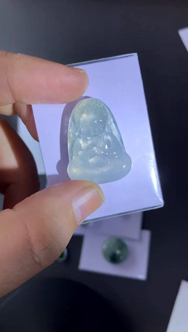 【闪购商品】定制翡翠18K金镶嵌宝宝佛