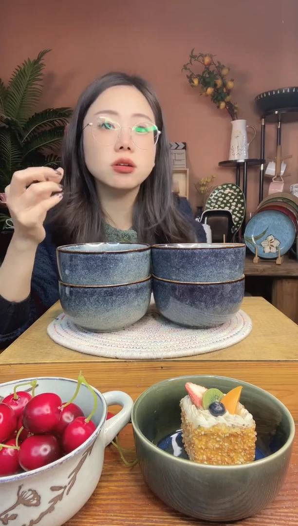 陶瓷5.3英寸复古大号米饭碗 4件 微瑕疵