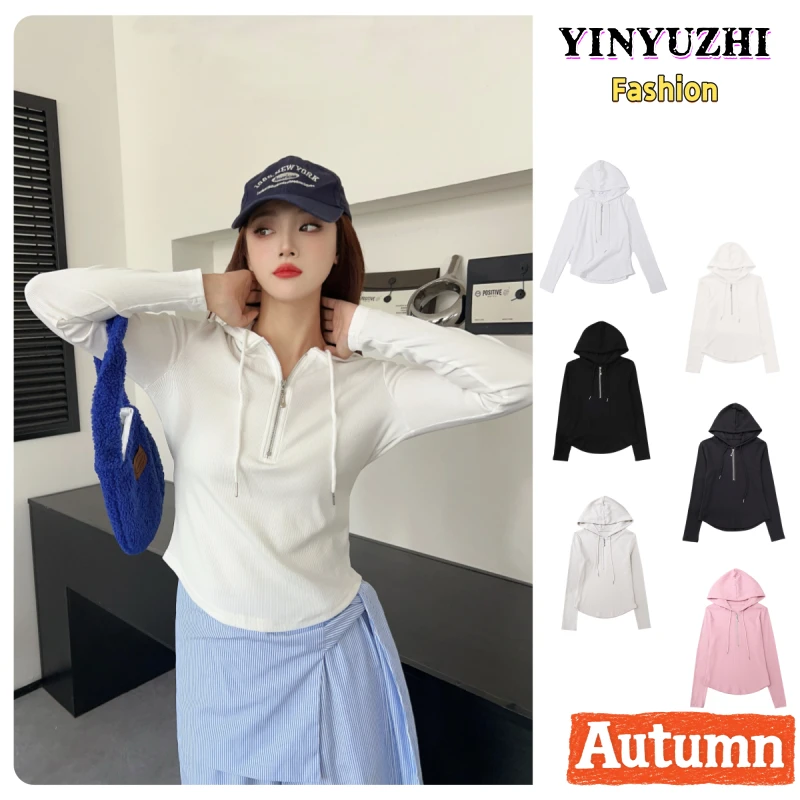 早秋上衣半拉链连帽衫显瘦打底5703修身显瘦上衣