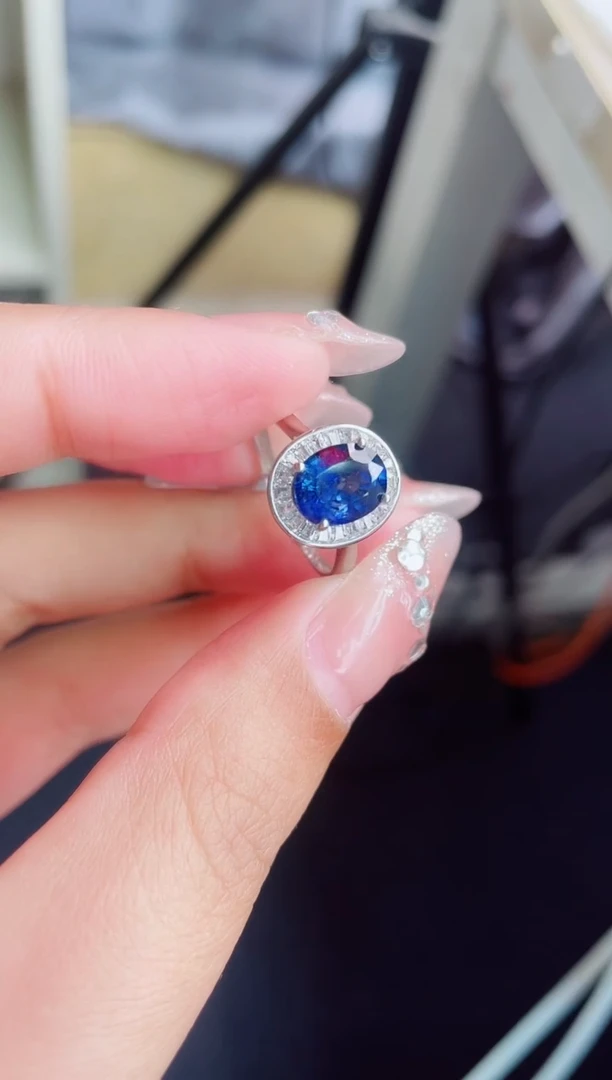 【闪购商品】蓝宝石戒指银S925镶嵌戒指