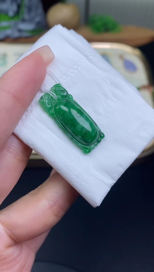 吊坠(不含链)18K金镶嵌翡翠18K金扣镶嵌@@CMT