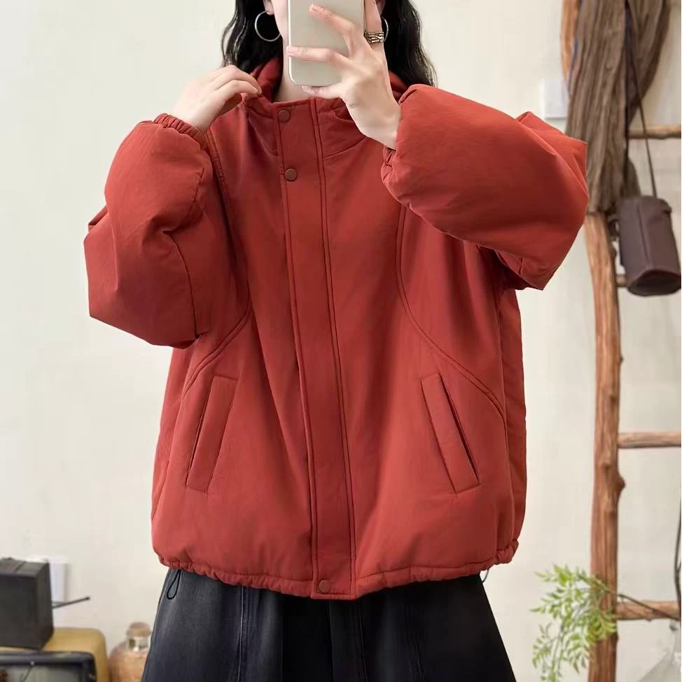 秋冬装新款连帽棉服百搭冬季女棉衣外套宽松1235