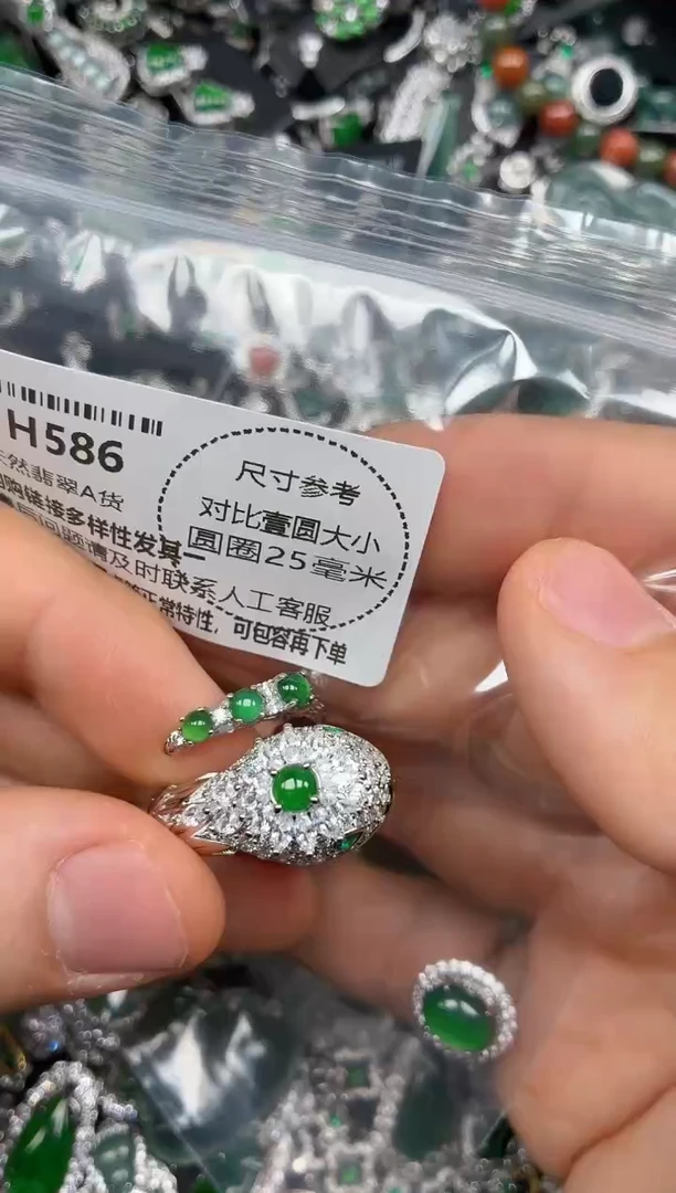 颈饰未镶嵌翡翠H586戒指