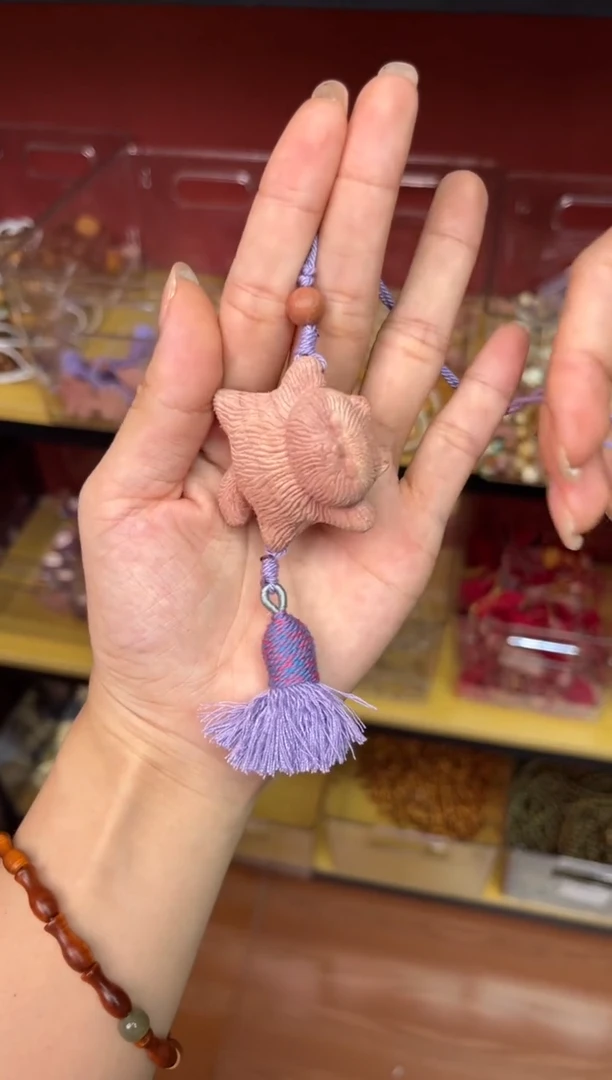 非洲檀香无事牌005血柏趴趴猫手机挂