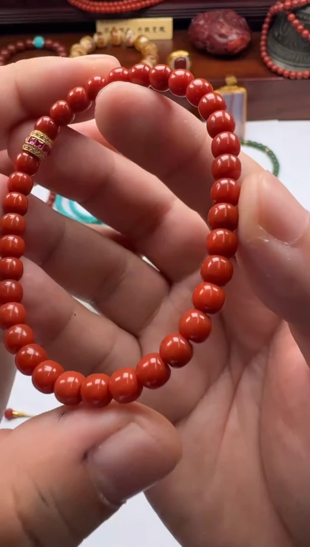 【闪购商品】南红玛瑙手串手串18K金镶嵌手串手串