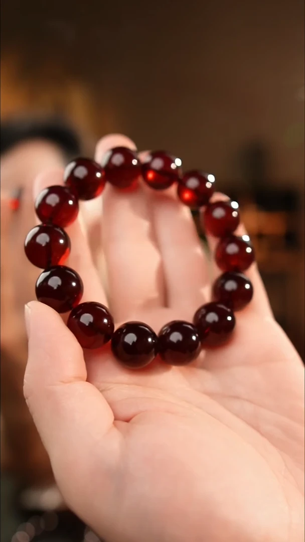 琥珀颈饰未镶嵌家**辉15+天然琥珀手串