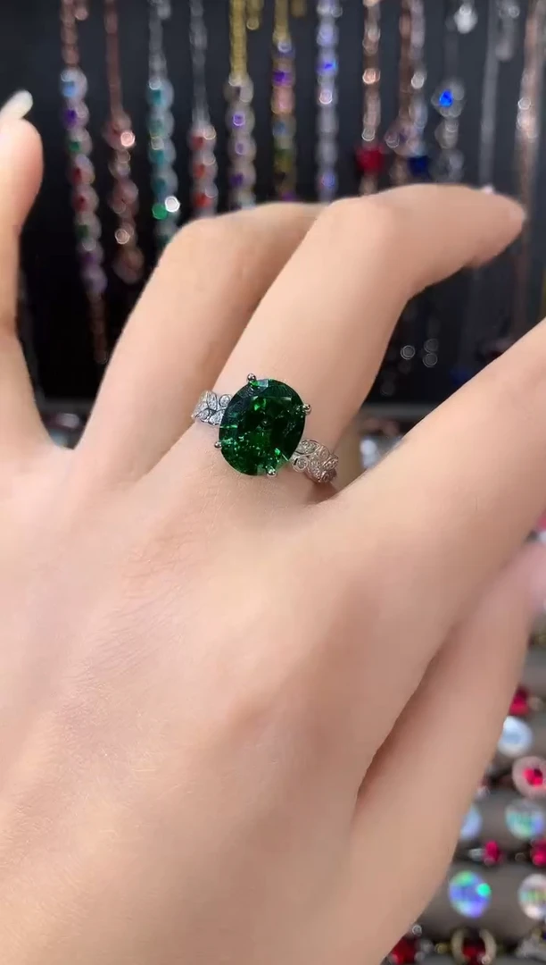 银S925镶嵌戒指碧玺911银