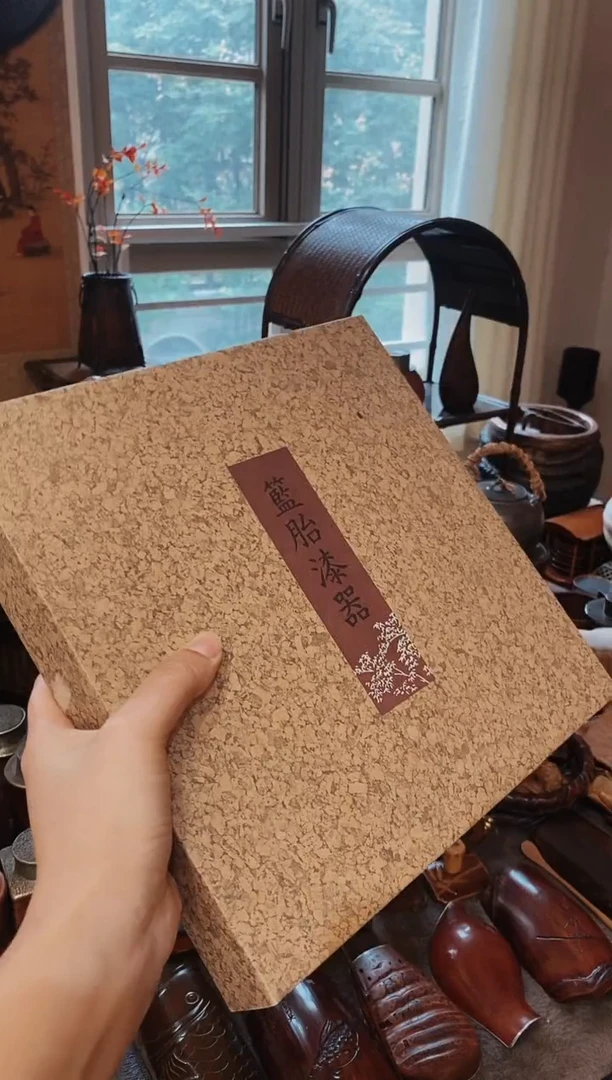 蓝胎漆器精品一套5片