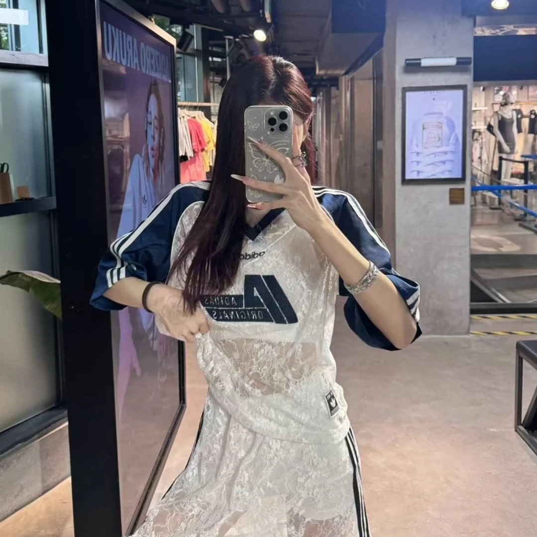 adidas阿迪达斯LACE SKIRT经典运动蕾丝足球风短袖KD2275