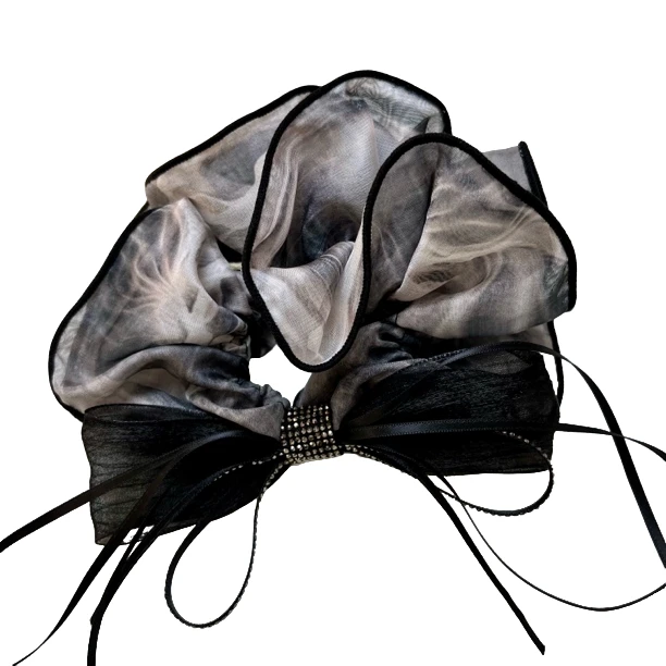 【干柔纱酷黑流苏】气质百搭发圈发饰小众时尚简夏季头饰轻奢ins