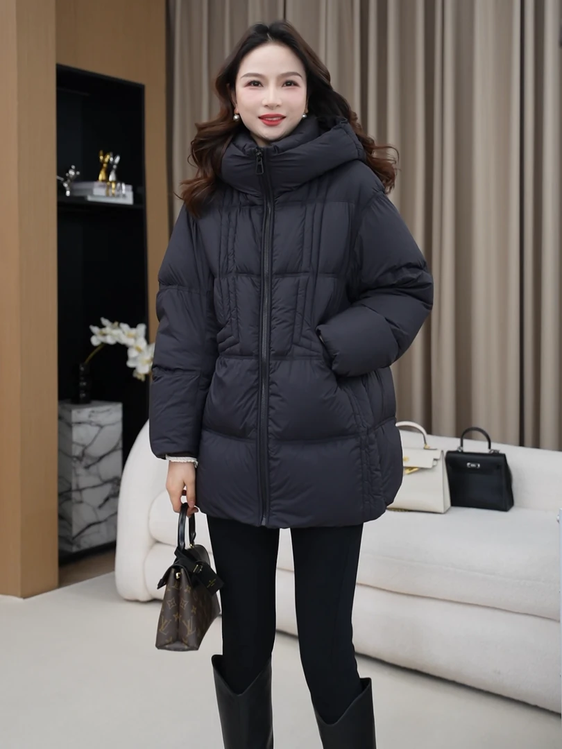 【极简大牌】高端90白鸭绒泡芙羽绒服加厚保暖连帽外套