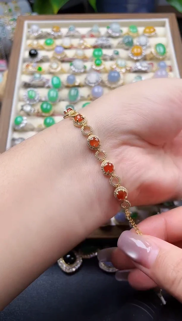 银S925镶嵌手链翡翠67