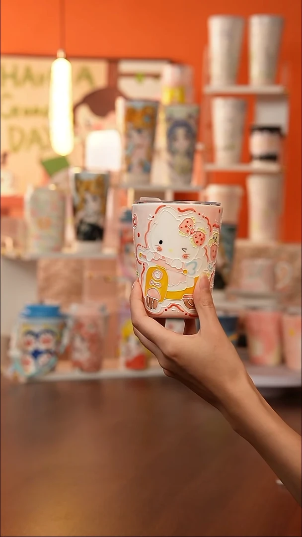 景德镇手工手绘万花文创陶瓷杯