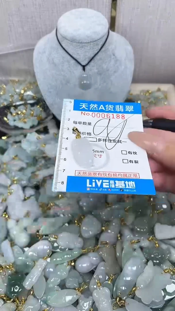 翡翠未镶嵌颈饰净货挂件-6188