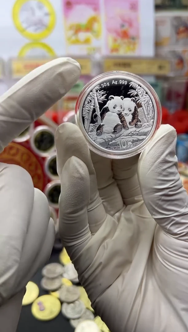 纯银2026年熊猫银币30g