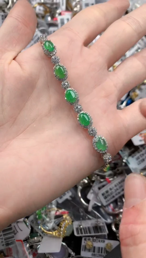 银S925镶嵌戒指翡翠777----8